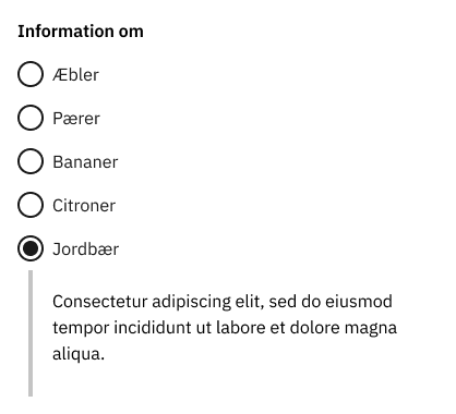 Eksempel på, hvordan en skjul og vis ikke bør se ud