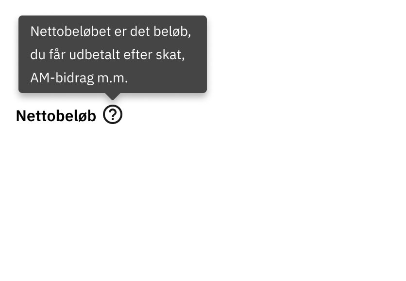 Eksempel på tooltip med passende mængde tekst